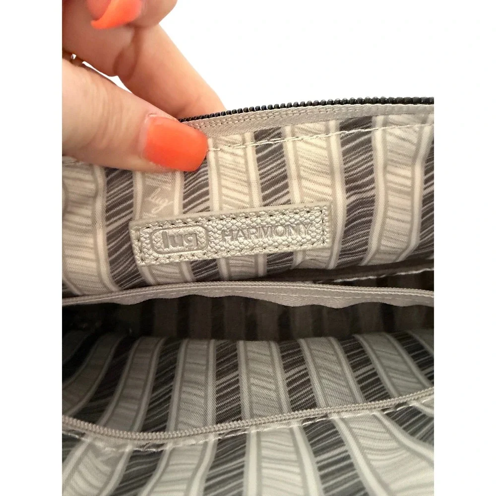 Lug Harmony Metallic Silver Quilted Crossbody Bag Shoulder‎ Purse Organizer